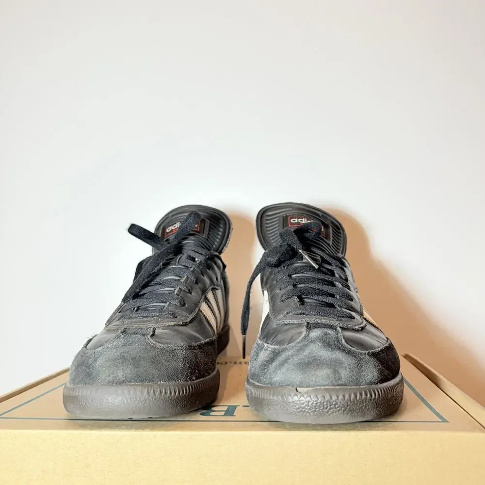 Adidas Samba Mens Size 10 Black White Gum Leather Sneaker Classic Athletic Shoe